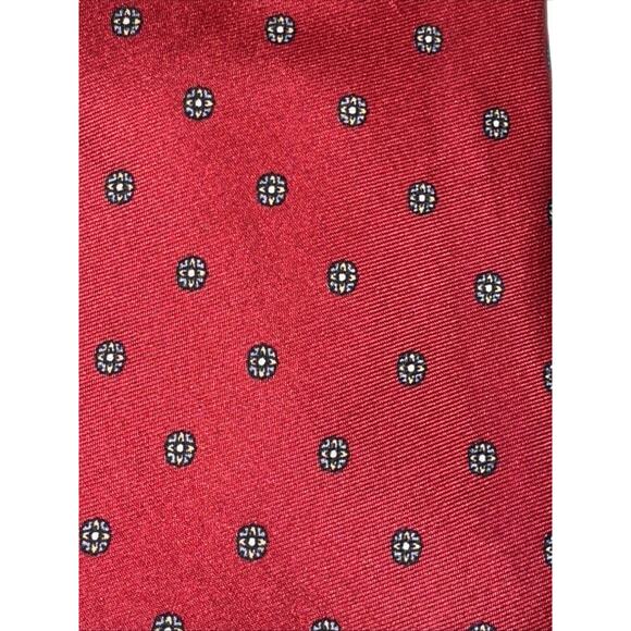 Vtg Reis of New Haven Silk Tie for Parisian Red Foulard Handmade in USA 57" L - Picture 3 of 8